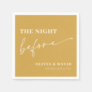 Mustard Yellow The Night Before Rehearsal Dinner Napkin