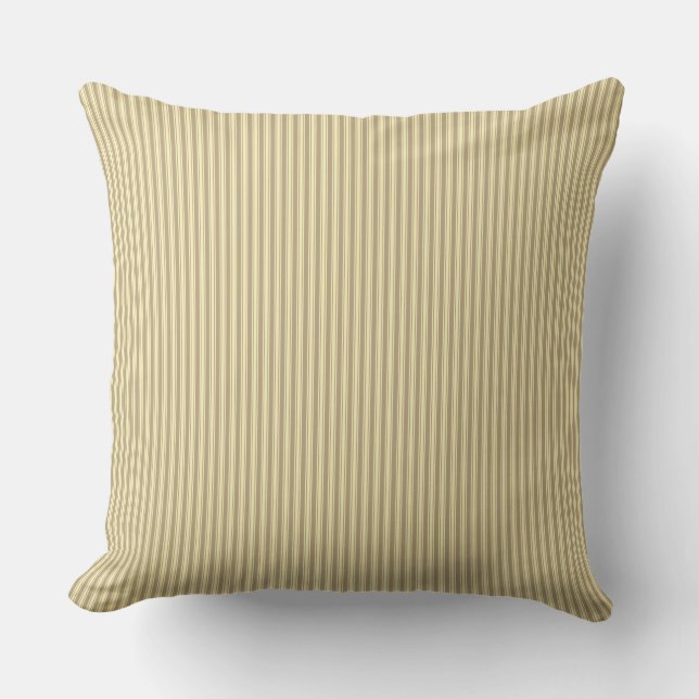 Mustard Yellow Ticking Stripe Cushion (Front)