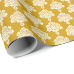 Mustard Yellow | White Damask Wrapping Paper<br><div class="desc">This beautiful damask gift wrapping paper is perfect for your gifting needs! Wrap a birthday gift, baby shower gift, bridal shower gift, wedding gift, or gift for any other special occasion. It's also a wonderful choice for wrapping paper crafts : wrapping paper envelopes, wrapping paper bunting, wrapping streamers or wrapping...</div>