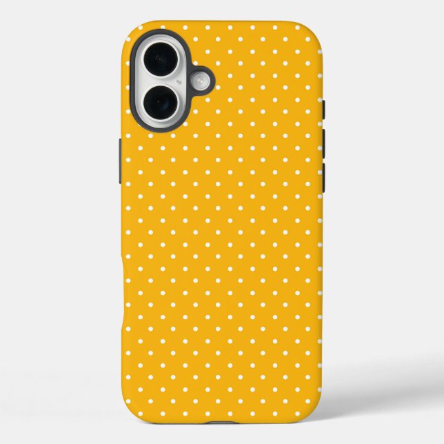 Mustard yellow white polka dots pattern  Case-Mat Case-Mate iPhone Case (Back)