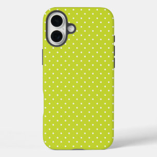 Mustard yellow white polka dots pattern Case-Mat iPhone 16 Plus Case