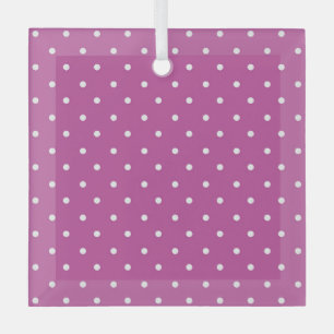 Mustard yellow white polka dots pattern  Glass Or Tree Decoration