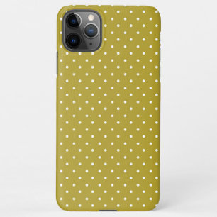  Mustard yellow white polka dots pattern  iPhone 11Pro Max Case