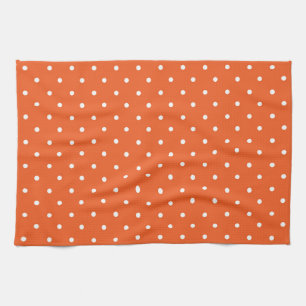 Mustard yellow white polka dots pattern Kitchen Tea Towel