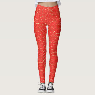 Mustard yellow white polka dots pattern Leggings