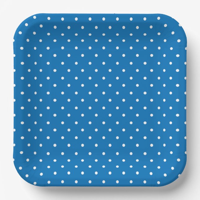 Mustard yellow white polka dots pattern  Paper Pl Plate (Front)