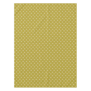 Mustard yellow white polka dots pattern Tablecloth