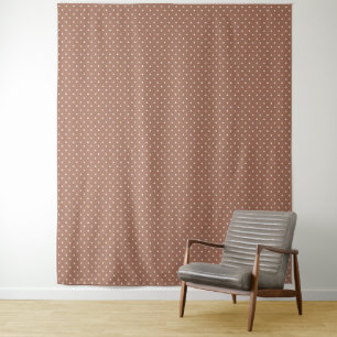Mustard yellow white polka dots pattern Tapestry