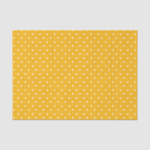 Mustard yellow white polka dots pattern Tissue P Paper