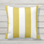 Mustard Yellow & White Stripe Outdoor Throw Pillow<br><div class="desc">Add a new lease of life to your garden and patio furniture with this Mustard Yellow & White Stripe Outdoor Throw Pillow in a vertical stripes design. Each outdoor pillow is made from UV and mildew resistant polyester, designed to withstand the weather come rain or shine. Perfect for indoors as...</div>