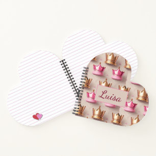 Muster Kronen in 3D Optik Notebook