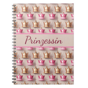 Muster Kronen in 3D Optik Notebook