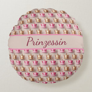 Muster Kronen in 3D Optik Round Cushion