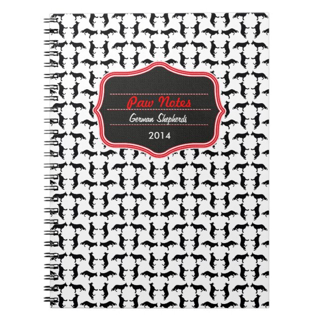 Muster Schäferhund Spiral Notebook (Front)