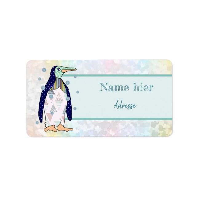 Musterpinguin Adressaufkleber Label (Front)
