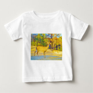 Musturd Coloured Deer with light blue Baby T-Shirt