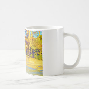 Musturd Coloured Deer with light blue Coffee Mug