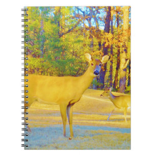 Musturd Coloured Deer with light blue Spiral Notebook
