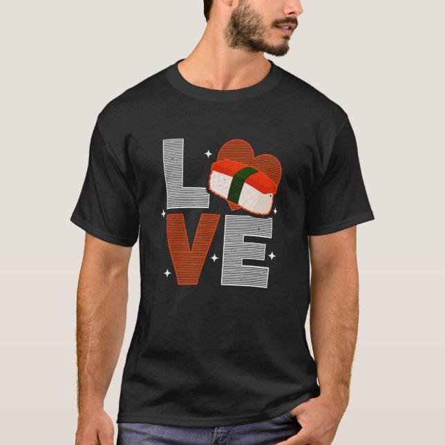 Musubi Love Sushi Chef Hawaiian Japanese Food T-Shirt (Front)