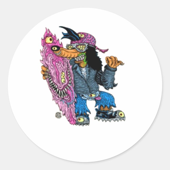 Mutant Friends Classic Round Sticker (Front)
