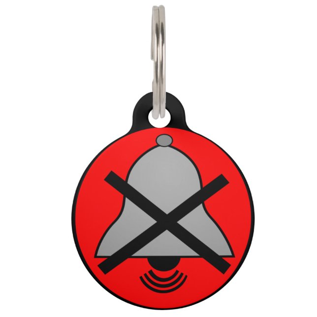 Mute Button Symbol Dog ID Tag With Name (Front)