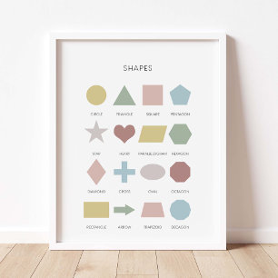 Mute colour shapes poster