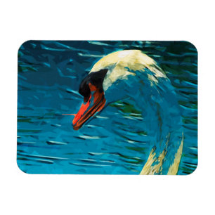 Mute Swan Abstract Impressionism Magnet