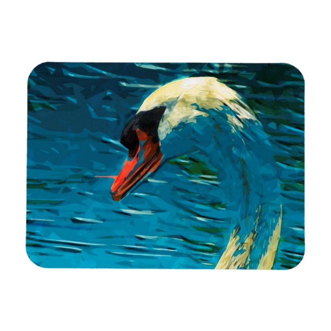 Mute Swan Abstract Impressionism Magnet (Horizontal)