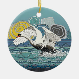 mute swan ceramic tree decoration