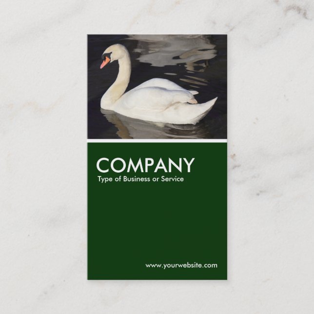 Mute Swan - Dark Green Business Card (Front)