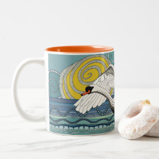 mute swan Two-Tone coffee mug