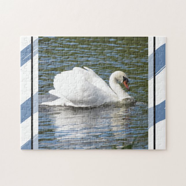 Mute Swan with Blue Stripes Jigsaw Puzzle (Horizontal)