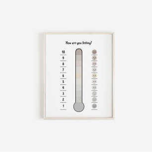 Mute tone Feelings thermometer poster