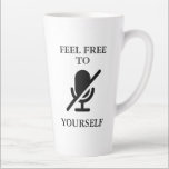 “Mute Yourself” Fun Quote Latte Mug<br><div class="desc">"Feel free to mute yourself" with a muted microphone icon,  is the perfect gift for co-workers or for yourself to show off on your web calls.</div>