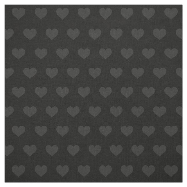 Muted Black on Black Heart Valentine Pattern Fabric (Swatch)