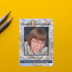 Muted Blue Sunflower Art   Photo   Funeral     Programme