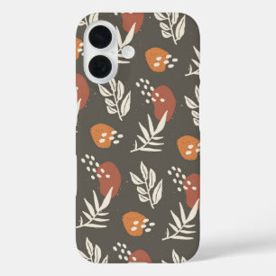 Muted Botanica – Earthy Modern Leaves iPhone 16 Case