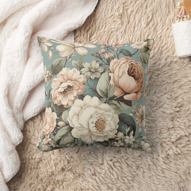 Muted Botanical Dream Cushion (Blanket)