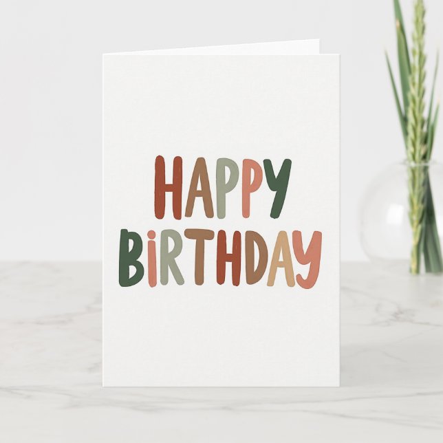 Muted Brush Birthday Card (Front)