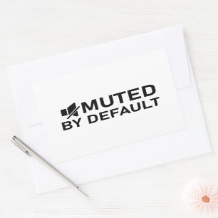Muted by Default Minimalist T-Shirt Audio V1 Rectangular Sticker