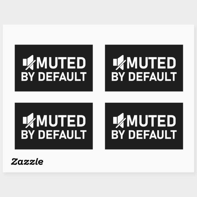 Muted by Default Minimalist T-Shirt - Audio V2 Rectangular Sticker (Sheet)