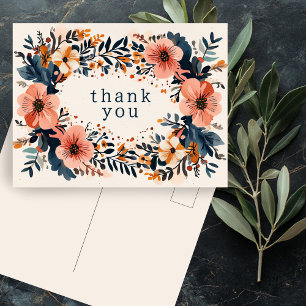 Muted Chic Florals CUSTOM THANK YOU Postcard
