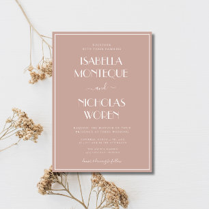 Muted Clay Whimsical Modern Elegant Wedding Invitation