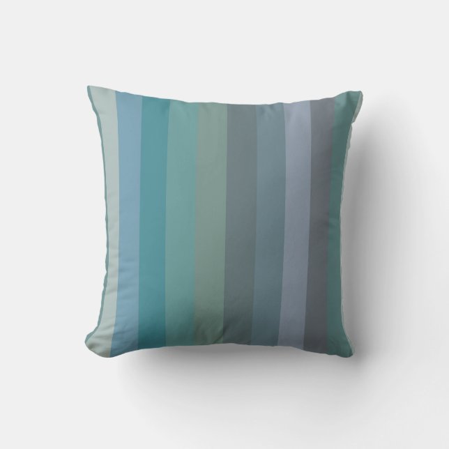 Muted Coastal Blues & Sage Neutrals Cushion (Front)