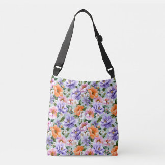Muted Colorful Flowers Boho flower Crossbody Bag