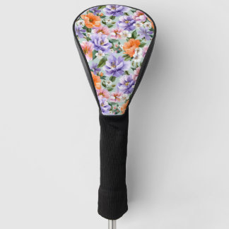 Muted Colorful Flowers Boho flower Golf Head Cover