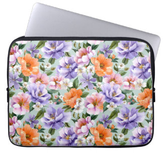 Muted Colorful Flowers Boho flower Laptop Sleeve