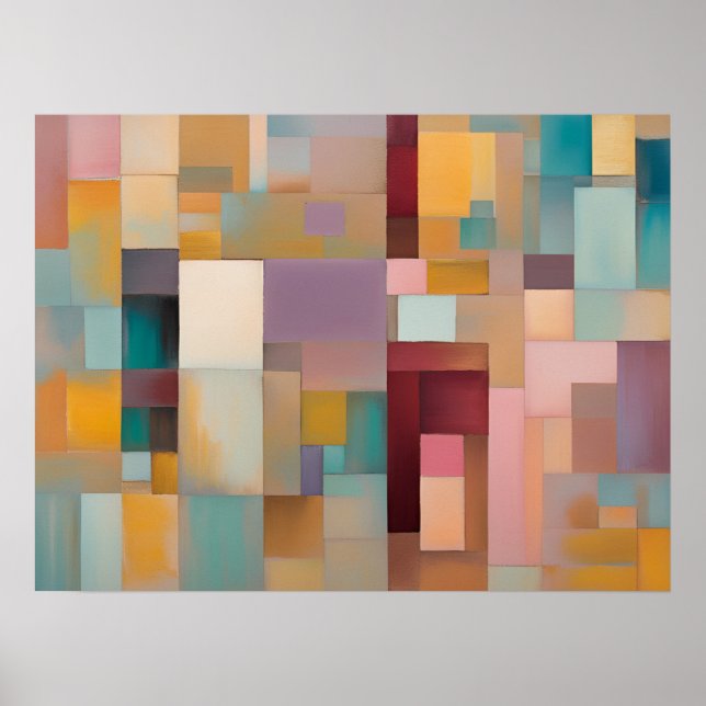 Muted Colour Palettes Abstract No. 3 Poster (Front)