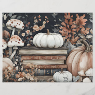 Muted coloured fall pumpkin scrapbook paper
