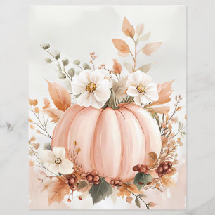 Muted coloured fall pumpkin scrapbook paper